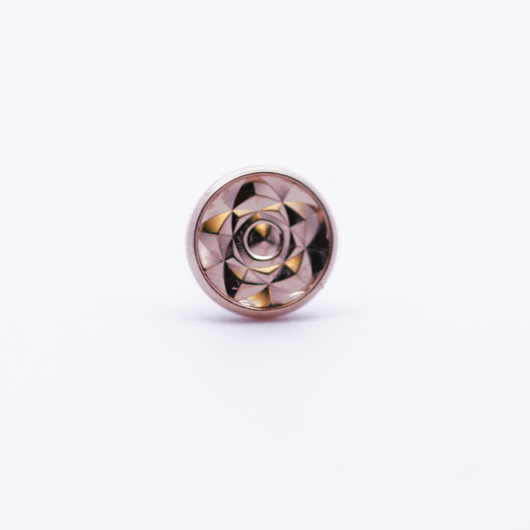14k Gold Simple Rose Disk - Low Profile Threadless End (10/box)